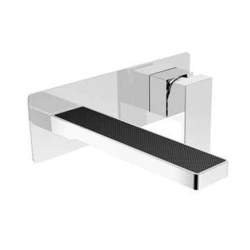 Versteckter Beckenmischer Trim -Kit mit Kohlefaserdekoration Luxus Haus Hochwertiges Messing Badezimmer Wasserfall Basin Wasserhahn